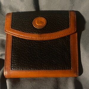 Dooney and Bourke Vintage Black and Brown Leather Wallet